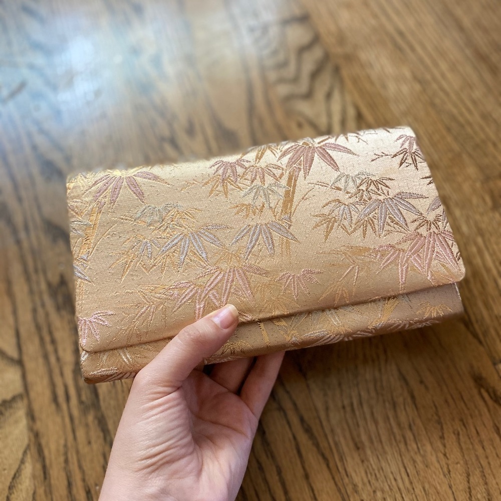 Vintage Gold Japanese Bamboo Clutch